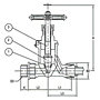 F7329 40K Forged Steel Globe Valve 500